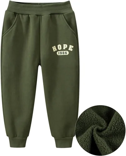Vista 3 de Pantalones deportivos de invierno con forro polar cálido para bebés y niños, cintura elástica, pantalones deportivos gruesos