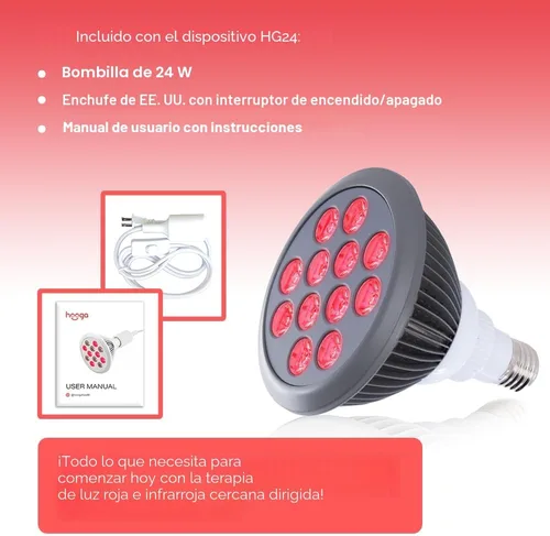 Vista 4 de Hooga Terapia de luz roja, 660 nm 850 nm, 12 LED de doble chip, portátil y dirigida de alta irradiancia para la piel, alivio del dolor