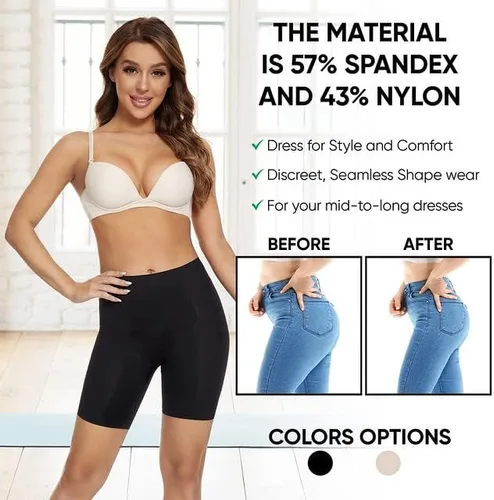 Vista 3 de n.fiosta Pantalones cortos para mujer para debajo de los vestidos, pantalones cortos moldeadores sin costuras con control de abdomen ligero a medio