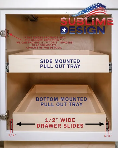 Vista 3 de Sublime Design – Tamaño estándar – Cajones de cocina extraíbles Estantes deslizantes para gabinetes de cocina Organizador extraíble