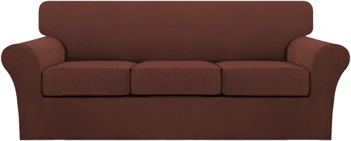 Vista 12 de Turquoize 2 fundas para sillas de sala de estar, funda de sofá con fundas de cojín individuales, funda de muebles para sillas (silla, beige biscotti)