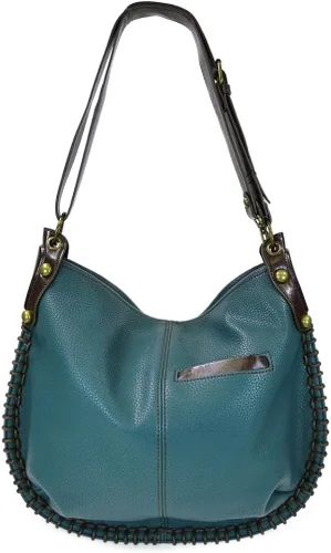 Vista 8 de Chala Bolsos de mano, estilo casual, suave, con hombro grande o bolso cruzado con llavero, color azul marino, Búho