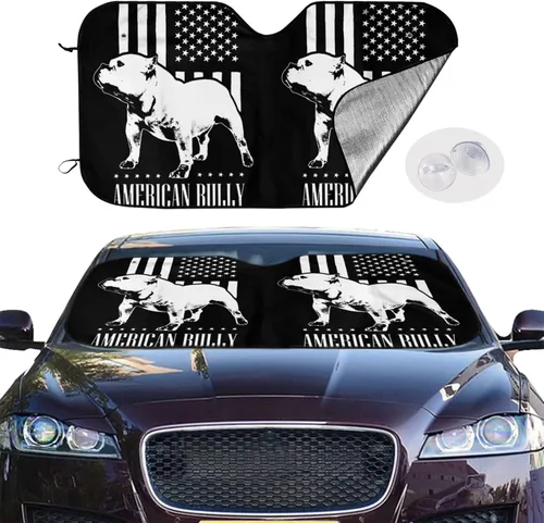 Vista 2 de Bandera americana Bully - Parasol plegable para parabrisas de automóvil, para camioneta, remolque