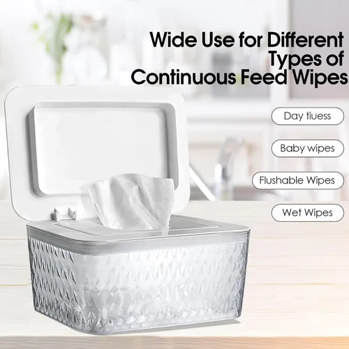 Vista 5 de Dispensador de toallitas húmedas para bebés, contenedor de toallitas húmedas de mayor capacidad, contenedor de toallitas para baño, mantiene