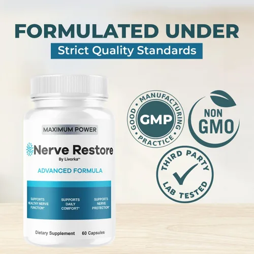 Vista 6 de (2 unidades) Nerve Restore - Cápsulas de fórmula avanzada para restaurar los nervios, fórmula natural premium, píldoras diarias NerveRestore que