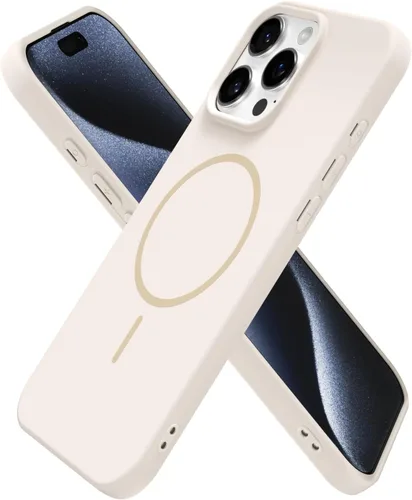 Vista 72 de Oakxco Funda de Silicona Mag Safe para iPhone 12 Pro Max, Funda Magnética Delgada y Fina Compatible con Carga Inalámbrica MagSafe, Bonita Funda
