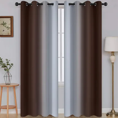 Vista 218 de SimpleHome Cortinas degradadas degradadas para oscurecer la habitación de 36 pulgadas de largo para dormitorio, con ojales y bloqueo de luz Negro
