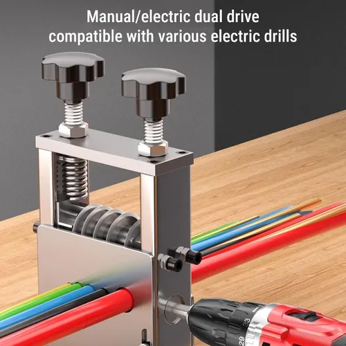 Vista 2 de MAVIS LAVEN Electric Drill Wire Stripper, 6 Hole Manual Cable Stripping Tool with V Groove Feed Rollers, for 3.5 7 9 12 17mm Copper Aluminum Cables