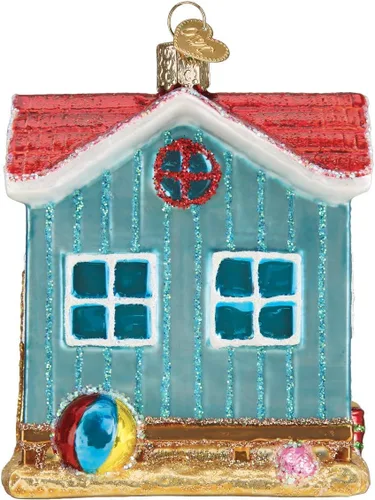 Vista 3 de Old World Christmas Adorno de casa, azul playa 3.75 x 3