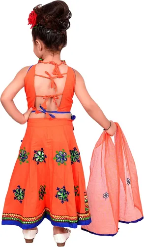 Vista 3 de Ahhaaaa Disfraz de algodón para niñas de Leghnga Choli Chania Choli con Dupatta Set 002