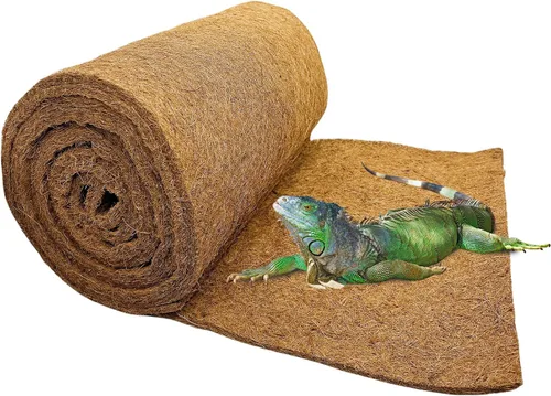 Vista 8 de Hamiledyi Alfombra de reptil de 78.7 x 11.8 pulgadas, sustrato de fibra de coco, gran ropa de cama de serpiente, tapete de rollo de forro de coco