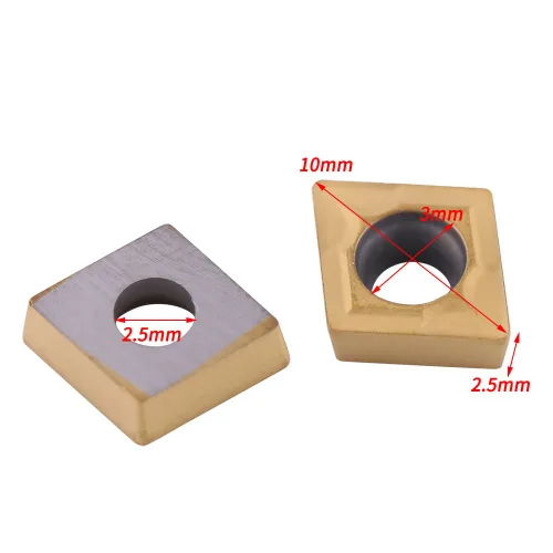 Vista 5 de Insertos de puntas de carburo, 10 piezas de puntas de carburo CNC insertos CCMT060204-HM YBC251 cortador de inserción de carburo cortador de torno