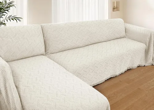 Vista 11 de HOMERILLA - Fundas de sofá seccional para sofá seccional, cobija de sofá en forma de L, 2 piezas, protector de muebles en forma de L para mascotas