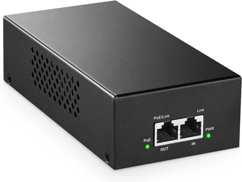 Vista 10 de MokerLink Inyector Gigabit PoE, 802.3af/at/bt 60W, 10/100/1000Mbps Ethernet, Plug & Play, distancia de hasta 328.1 ft (328 pies)