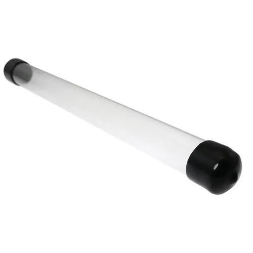 Vista 2 de DZS ELEC - Tubo de almacenamiento transparente, 2 unidades, 0.79 x 8.7 pulgadas, tubo redondo de plástico pequeño con tapas negras para contenedores