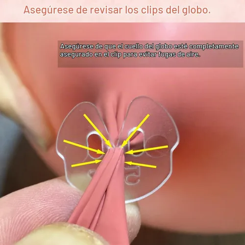 Vista 4 de Clips para globos, 100 piezas transparentes para globos de látex de 5 a 12 pulgadas, fácil de atar para helio y aire, clips de plástico duraderos