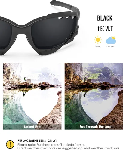 Vista 3 de BLAZERBUCK Lentes de repuesto polarizadas y kit de calcetines para Oakley Jawbone Racing Jacket - Negro ventilado