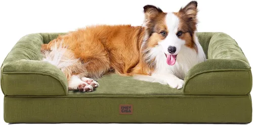 Vista 113 de EHEYCIGA – Cama ortopédica impermeable para perros pequeños, de espuma viscoelástica tipo caja de huevos, con bordes elevados y base antideslizante