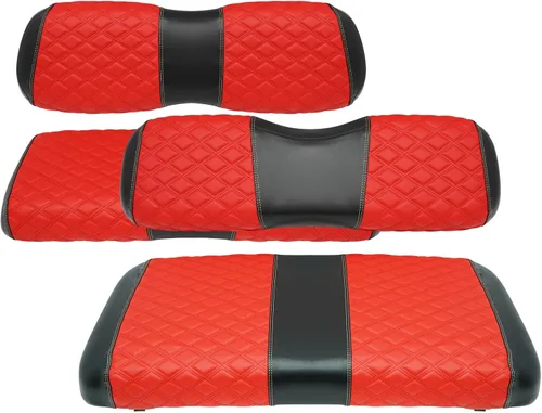 Vista 26 de Fundas de Asiento de Carrito de Golf Delanteras y Traseras Impermeables y Resistentes al Sol de Cuero Vinílico de Grado Marino Accesorios de Negro
