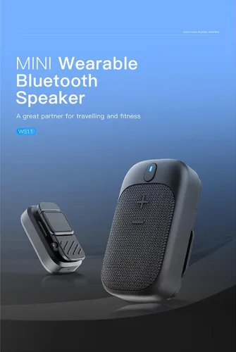 Vista 3 de Altavoz Bluetooth portátil con clip compatible con Xiaomi M2003J6B1I inalámbrico IPX5 Quick Stereo & Mic Setup Magnet Mount/18 horas +