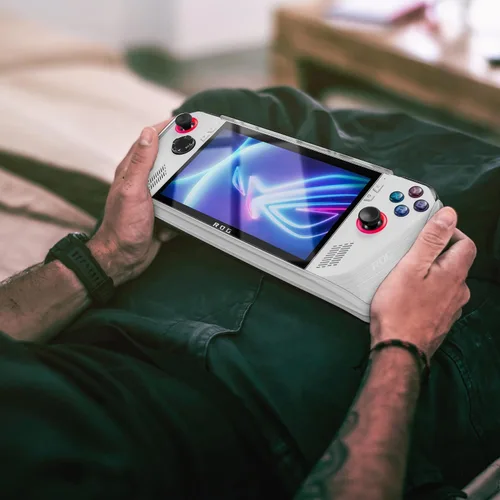 Vista 3 de ENCASED Paquete de accesorios 3 en 1 Asus ROG Ally – Funda de agarre transparente con protector de pantalla de vidrio templado y bolsa de transporte