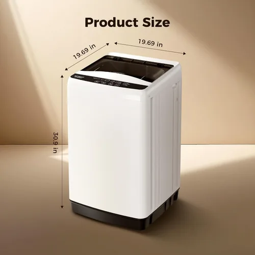 Vista 8 de Lavadora portátil, lavadora completamente automática de capacidad de 15.7 libras con 10 programas de lavado, 6 niveles de agua y bomba de drenaje