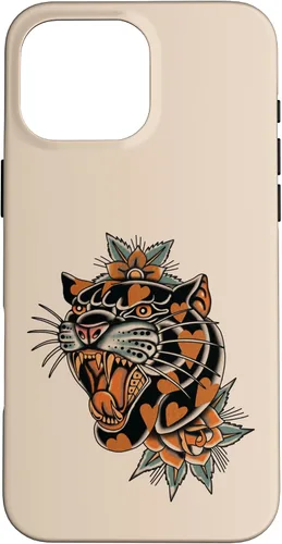 Vista 19 de American Traditional Panther with Hearts Old School Tattoo Case para iPhone 17