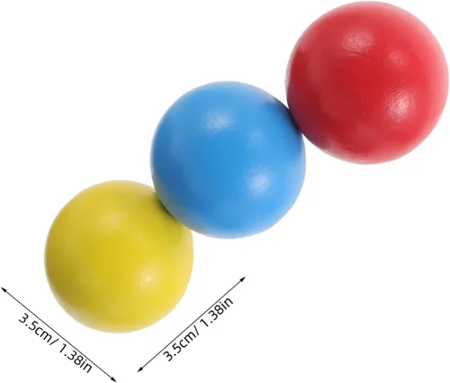 Vista 2 de Toddmomy 3 bolas de madera para croquet de repuesto para juegos familiares al aire libre, promueve la coordinación ojo-mano para actividades