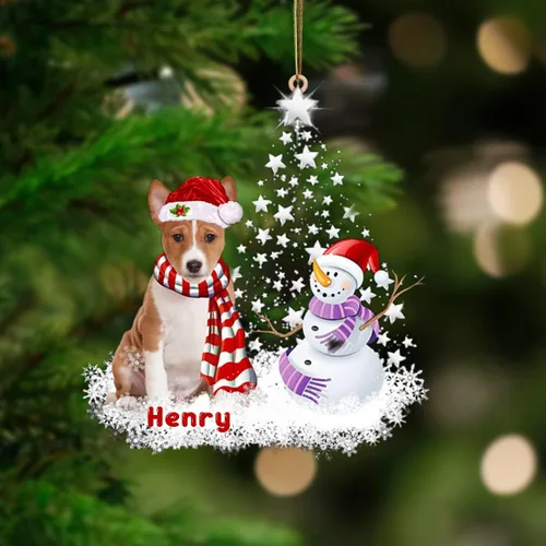 Vista 73 de Nazenti Adorno personalizado de árbol de bulldog americano con 1 soporte debajo de la estrella, adorno de perro personalizado para amantes