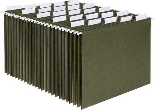 Vista 5 de Pendaflex Carpetas de archivos reforzadas, tamaño carta, Manila, corte de 1/3, 100 por caja y carpetas de archivos colgantes, tamaño carta, verde