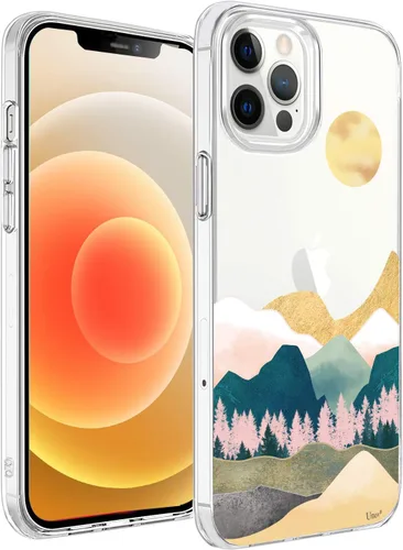 Vista 18 de Unov Funda para iPhone 12 Mini, transparente con diseño, ajuste delgado, buen agarre, funda para teléfono en relieve, cubierta protectora a prueba