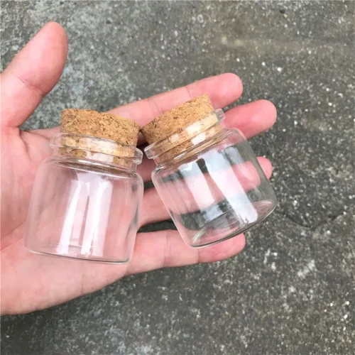 Vista 8 de Capacidad 1.7 fl oz botellas de vidrio con corcho pequeño transparente mini frascos de vidrio vacíos frascos 6 unids/lote