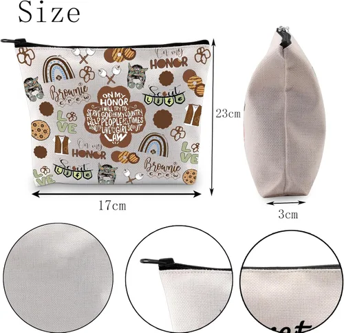 Vista 2 de POFULL Brownie Troop Gift Scout Brownie Bolsa Cosmética Scout Troop Regalos