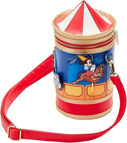 Vista 4 de Loungefly Disney Brave Little Tailor Mickey y Minnie Mouse Carousel - Bolso cruzado