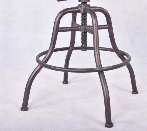 Vista 7 de Silla de respaldo ajustable de metal de diseño industrial Silla Tractor Vintage Taburete de bar (cobre)