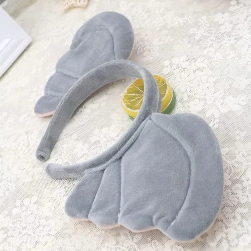 Vista 6 de Disfraz de elefante gris diadema con orejas de nariz coleta corbatín y patas falda tutú kit de fantasía para Halloween fiesta de cosplay