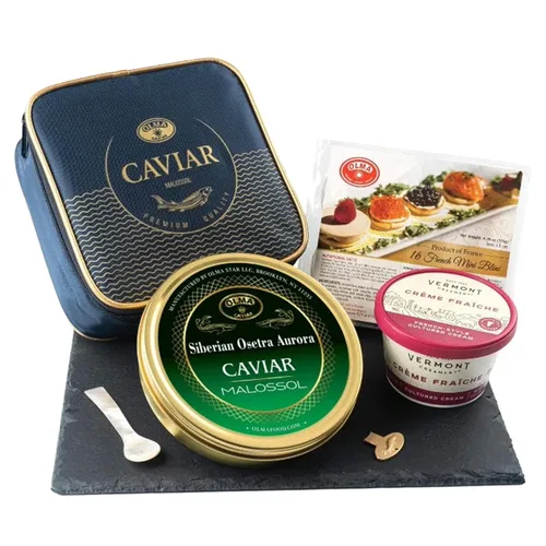 Vista 9 de Olma Siberian Osetra Aurora Black Caviar – Perlas de grano medio, grado superior, 1 oz / 28 g
