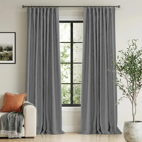 Vista 21 de 100% Blackout Shield Cortinas opacas completas para dormitorio de 63 pulgadas de largo, juego de 2 paneles, anillos de clip/bolsillo para barra