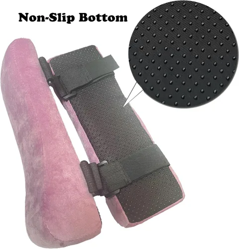 Vista 5 de Juego de 2 fundas para reposabrazos para silla de oficina, cómodas almohadas para apoyabrazos (2 almohadas rosas)