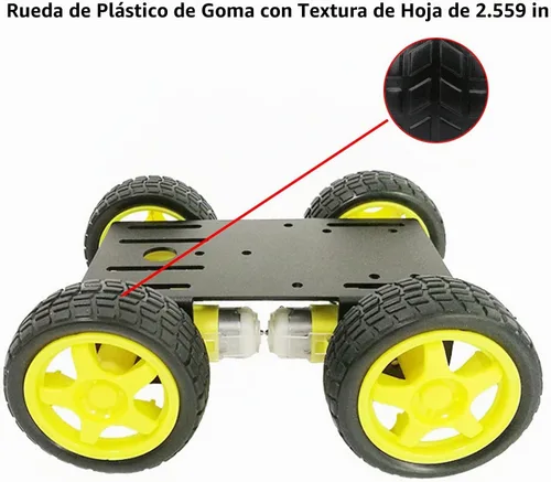Vista 4 de Profesional 4WD Robot Smart Car Chassis Kit C101 con codificador de velocidad TT Motor, Modelo robótico con ruedas de metal Sciences Experimento