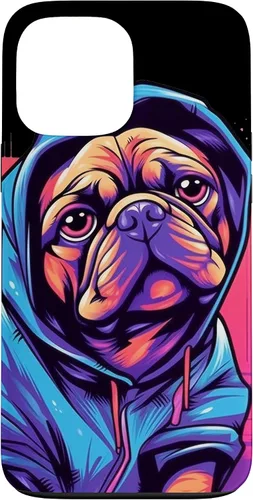 Vista 23 de Funda para iPhone 12/12 Pro Pug Graffiti Pug Owner Pug Lover