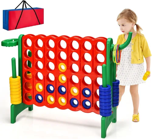 Vista 12 de AKUSTIK Juego de conexión gigante al aire libre, 4 en una fila, Jumbo 4 para marcar juego de conexión para niños y adultos, fiesta familiar, patio