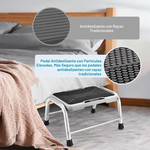 Vista 3 de Taburete escalonado, taburetes escalonados HBTower para adultos y niños con pies de goma antideslizantes, soporta hasta 600 libras, taburetes
