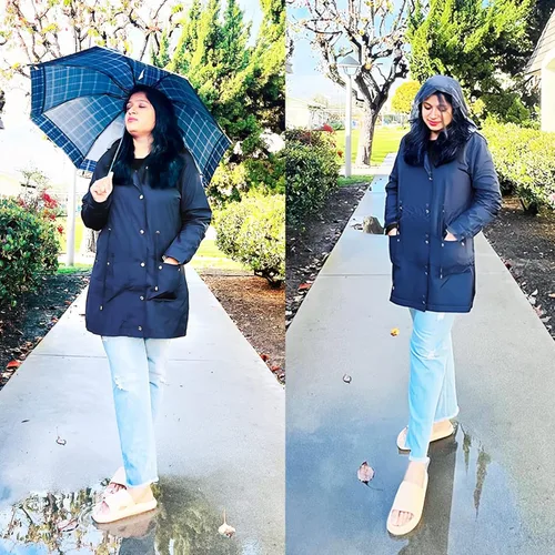 Vista 6 de BBX Lephsnt Impermeable ligero para mujer. Impermeable para actividades en exteriores.