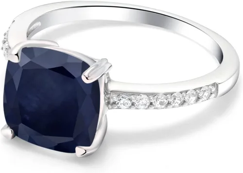 Vista 43 de Gem Stone King Anillo de compromiso de plata de ley 925 con piedra preciosa de corte cojín de 0.315 in Anillo de compromiso de aniversario de boda