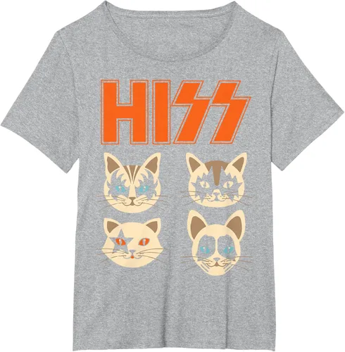 Vista 85 de Camiseta Hiss Funny Cats Kittens Rock Rockin, Negro