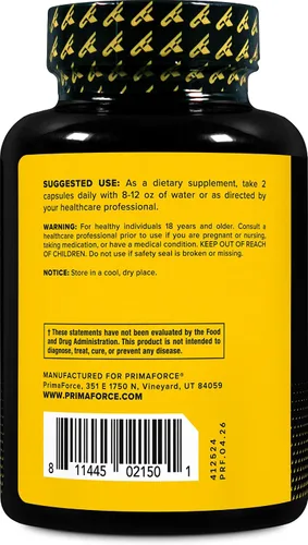 Vista 3 de Primaforce Shilajit 120 cápsulas (1000 mg) - con ácido fúlvico natural, 60 porciones
