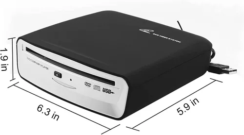 Vista 6 de Reproductor de CD portátil para coche con Bluetooth y conexión USB, reproductor de CD USB externo universal para sistemas de audio