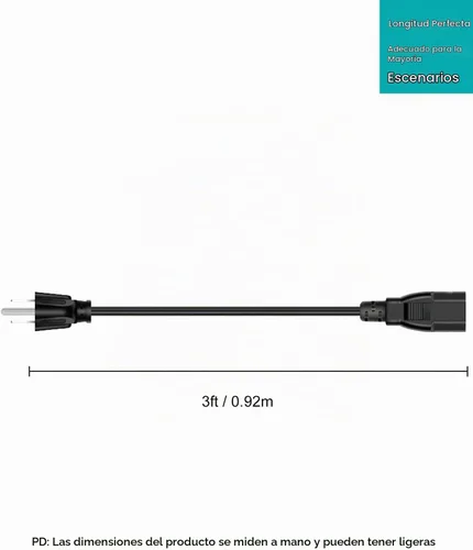 Vista 6 de Cable de alimentación de CA compatible con cintas de correr elípticas Horizon Fitness, reemplazo universal de cable de alimentación de 3 clavijas