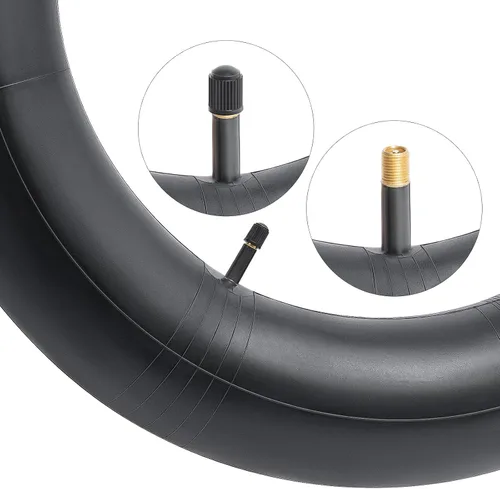 Vista 2 de YUNSCM 2 tubos de bicicleta eléctrica de 16 x 4.0 pulgadas, tubos interiores de válvula Schrader de 16 x 4.0 pulgadas, compatibles con tubos